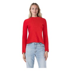 The Row Red Merino Cable Knit Jumper Size S