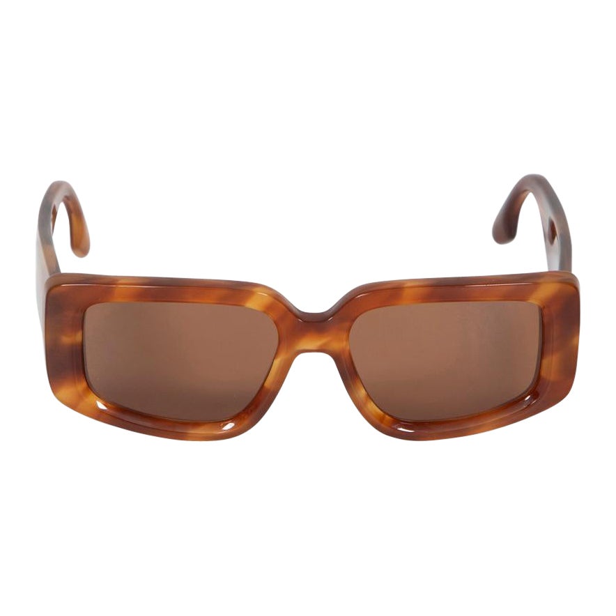 Victoria Beckham Striped Blonde Havana Tinted Sunglasses For Sale