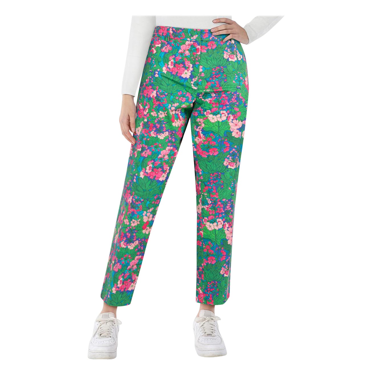 Max Mara Weekend Max Mara Floral Cigarette Fit Trousers Size L For Sale