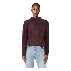 Carven Wine Cable Knit Jumper Size S