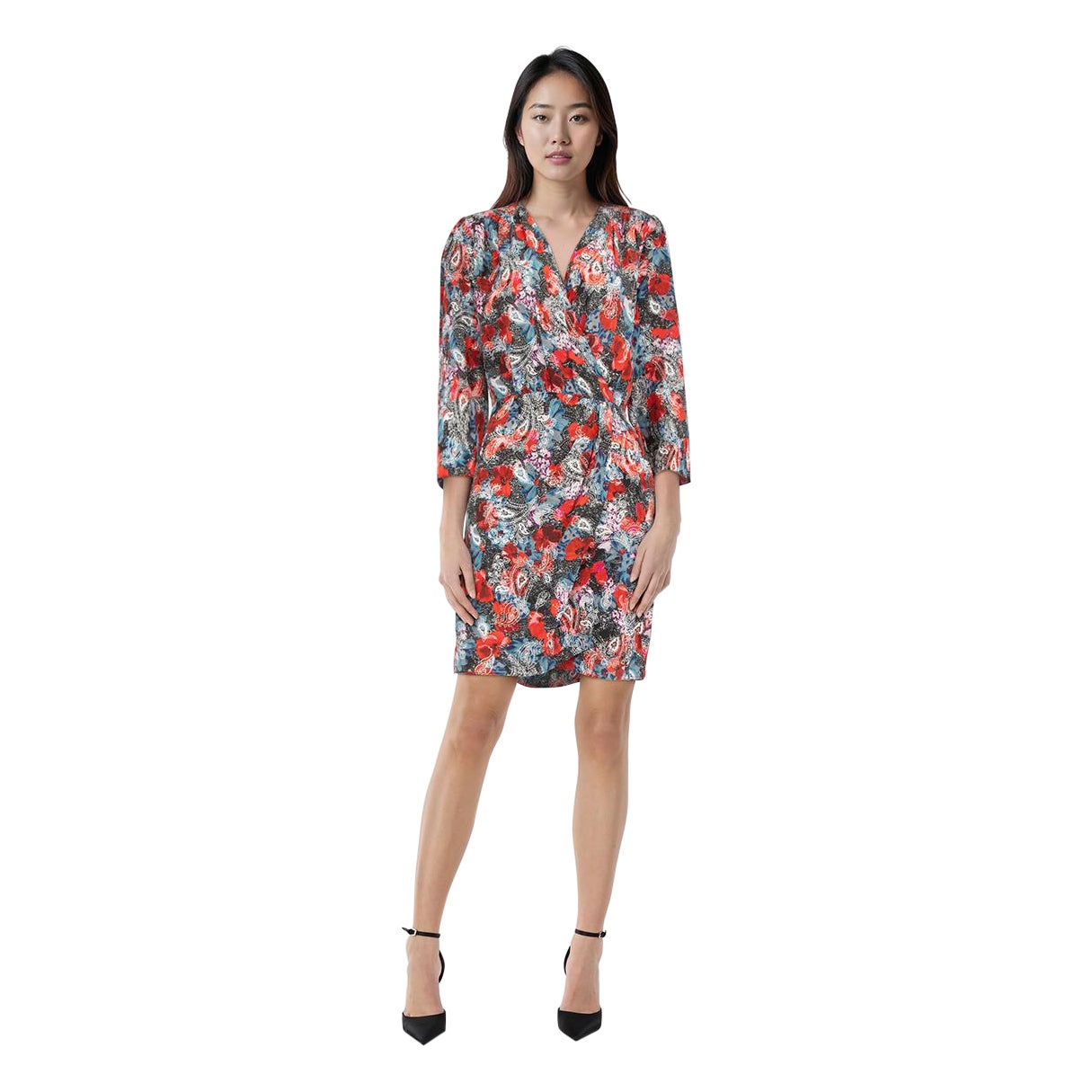 The Kooples Silk Abstract Print Mini Length Dress Size L For Sale