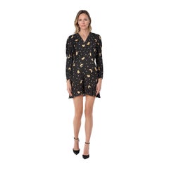 The Kooples Black Butterfly Print Mini Dress Size L