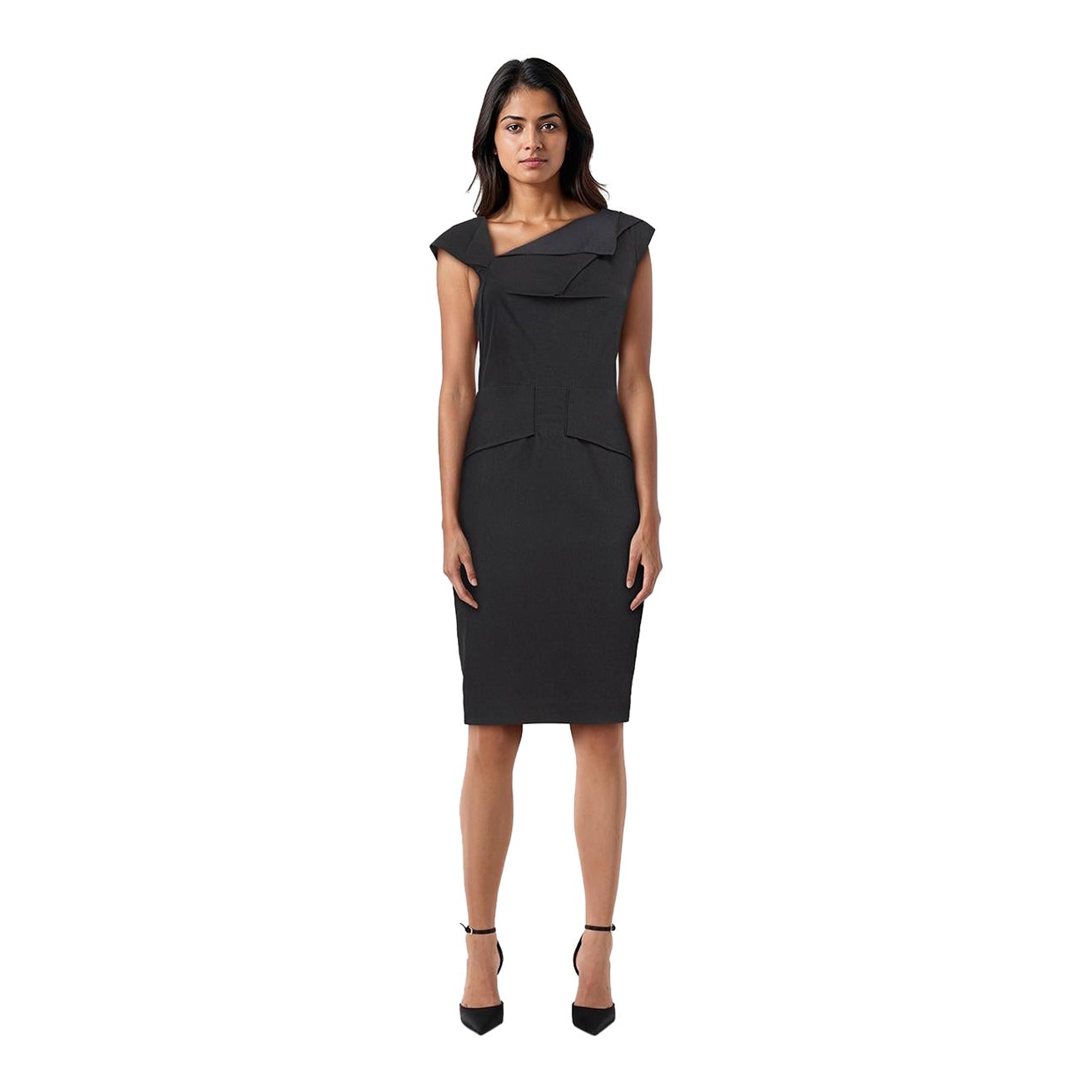 Roland Mouret Black Backless Knee Length Dress Size M For Sale