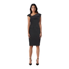 Roland Mouret Black Backless Knee Length Dress Size M