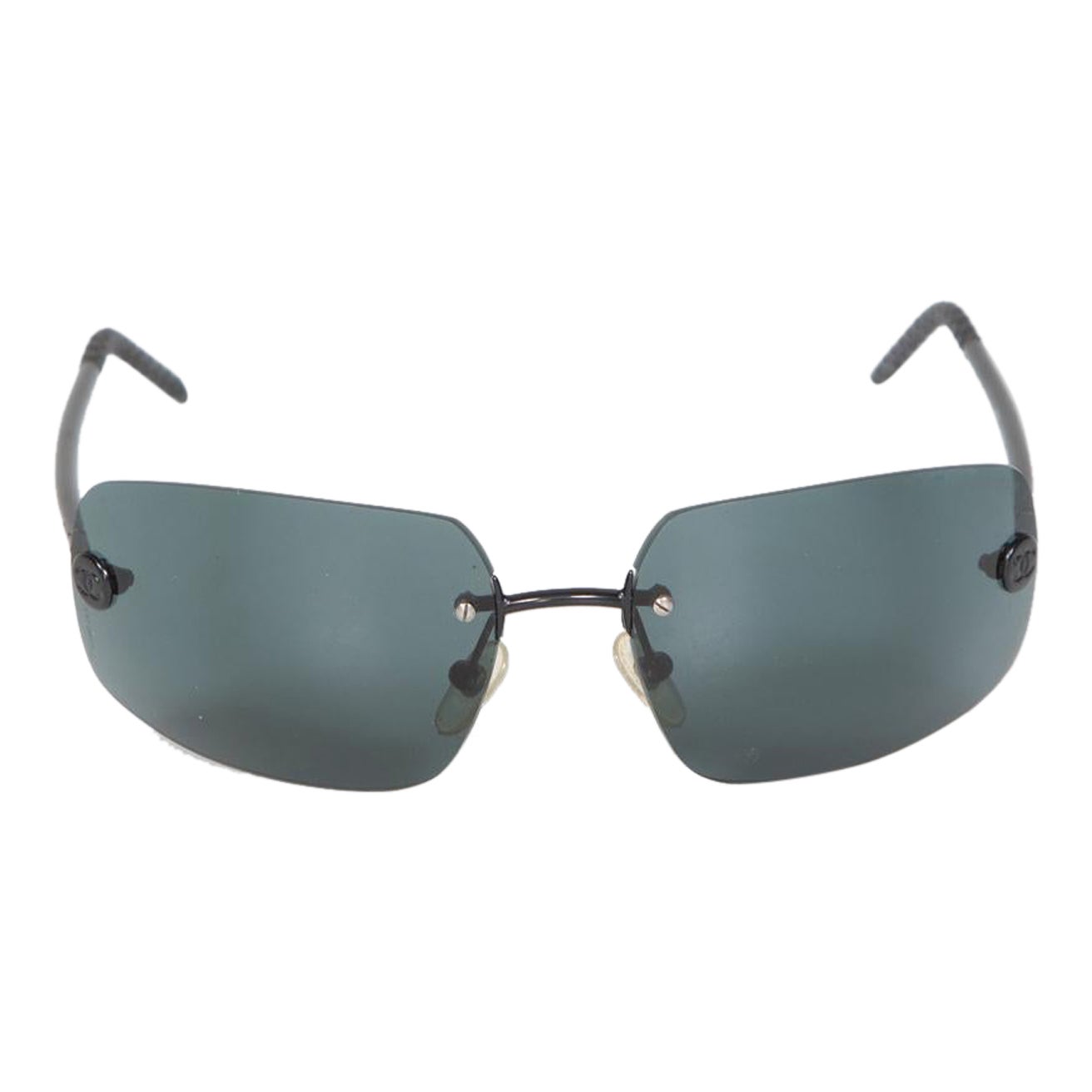 Chanel Black Rimless CC Sunglasses For Sale