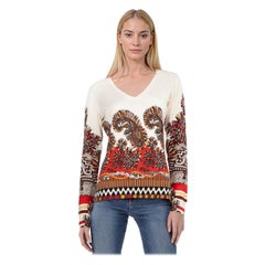 Etro Silk Abstract Patterned Long Sleeve Jumper Size L