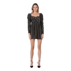 Self-Portrait Black Floral Half Beaded Dress Size XXS