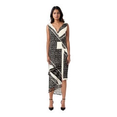 Altuzarra Silk Black & White Asymmetric Dress Size M