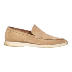 Loro Piana Beige Suede Summer Walk Loafers Size IT 42