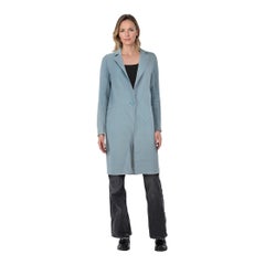 Sandro Blue Single Breasted Wool Coat Size S