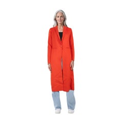 Maje Red Wool Single Breasted Long Coat Size S