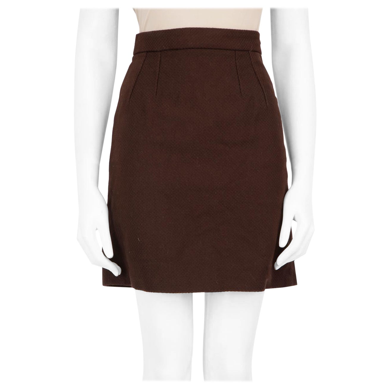 Dolce & Gabbana Brown Mini A Line Skirt Size XS For Sale
