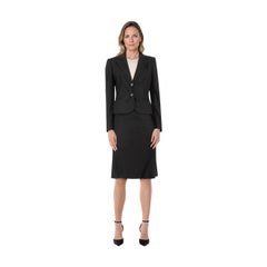 Rena Lange Black Wool Blazer & Skirt Set Size M