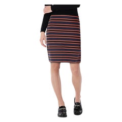 Sonia Rykiel Striped Elasticated Knee Length Skirt Size S