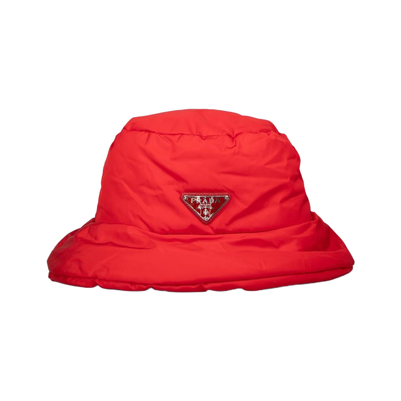 Prada Red Re-Nylon Puffer Bucket Hat For Sale