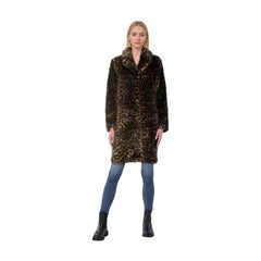 The Kooples Brown Leopard Print Fur Coat Size S