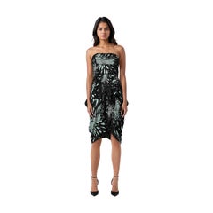 Alexander McQueen McQ Silk Strapless Draped Dress Size L