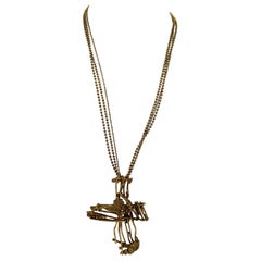 Christian Lacroix Gold Toned Brooch / Necklace