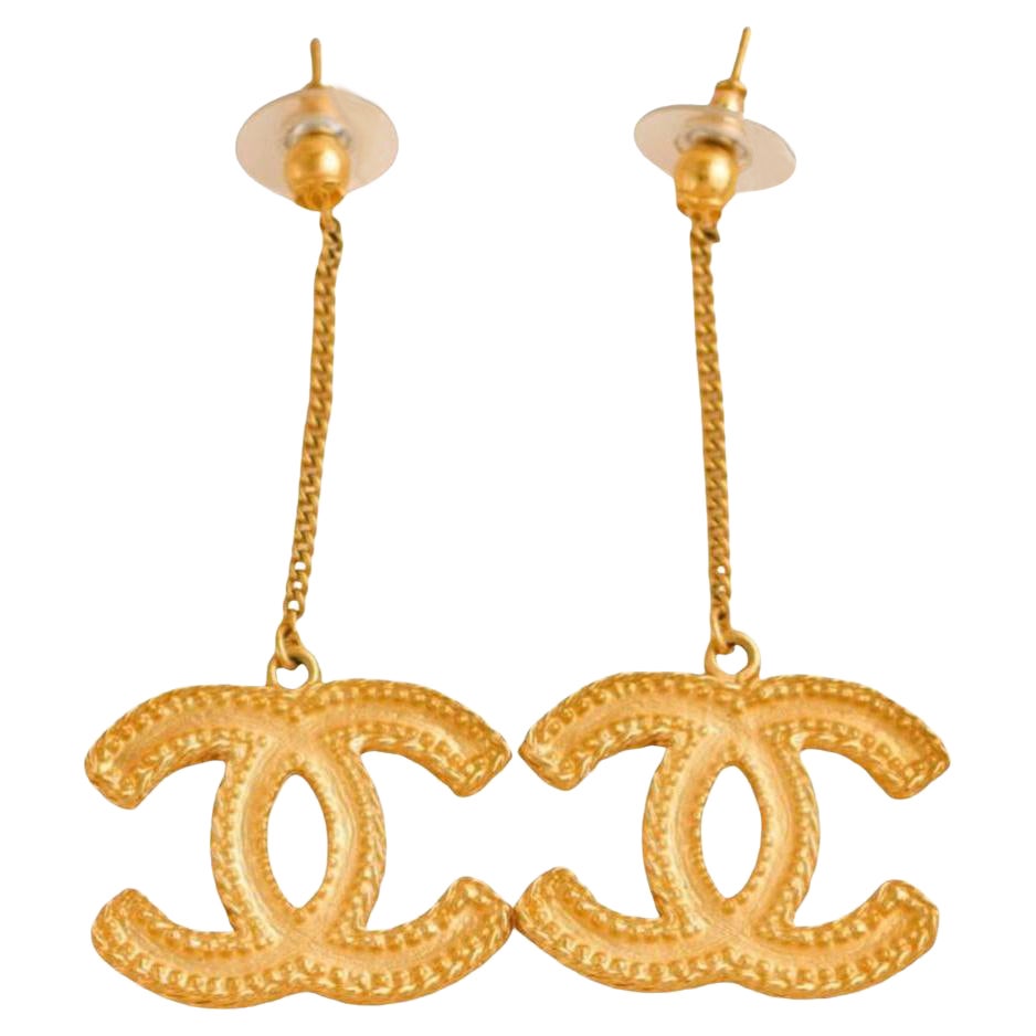 Chanel CC Logo Long Drop Earring