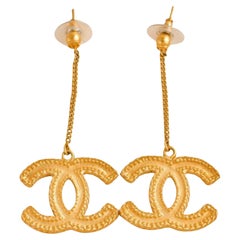 Chanel CC Logo Long Drop Earring