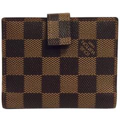 Louis Vuitton Ebene Damier Canvas Wallet With Snap Closure 