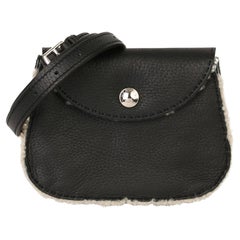 Hermès Black Shearling Belt Pouch