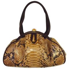 Judith Leiber Gathered Python Frame Hand Bag With Swarovski Crystal Feet 11