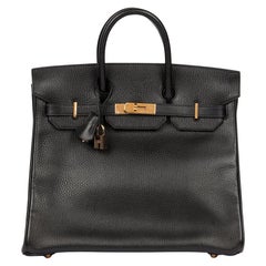 Hermès Black Ardennes Leather Vintage Birkin HAC 32cm Retourne