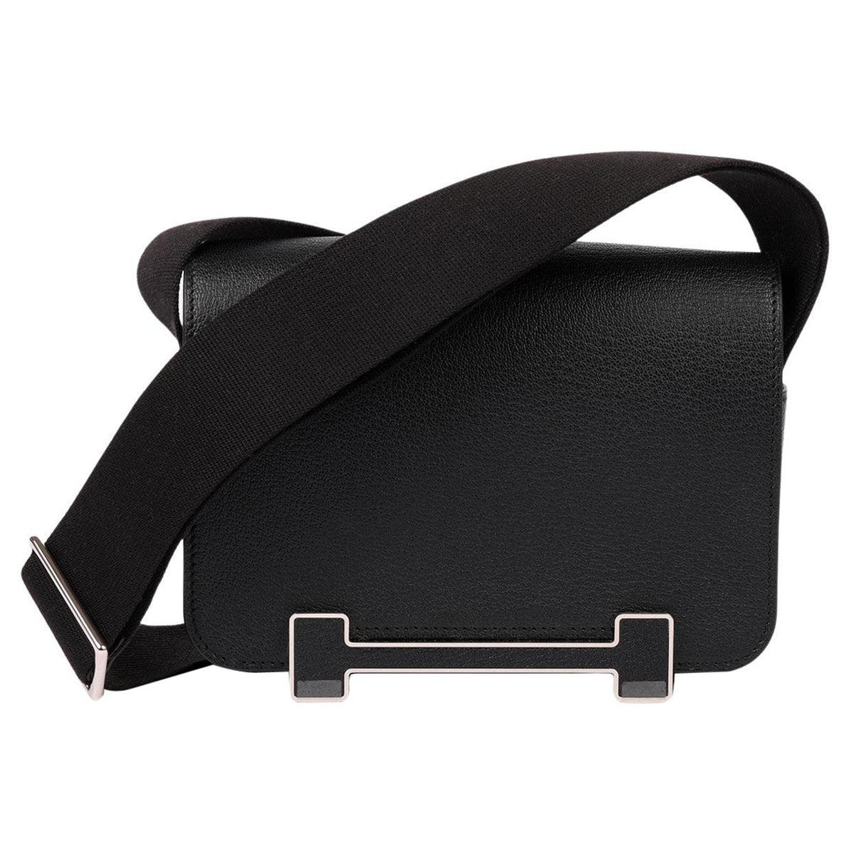 Geta en cuir Mysore Chèvre noir Hermès en vente