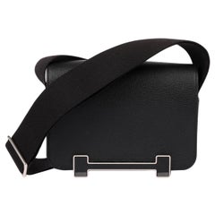 Hermès Black Chèvre Mysore Leather Geta