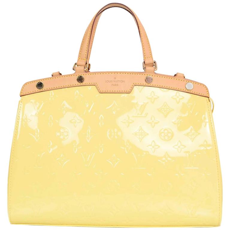 Pre-owned Louis Vuitton Pale Yellow Monogram Vernis Leather Good