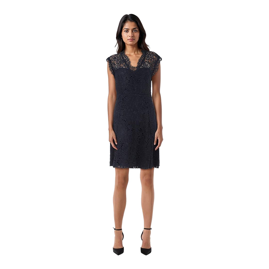 Claudie Pierlot Navy Floral Lace Dress Size S For Sale