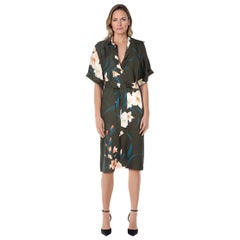 Dries Van Noten Floral Print Midi Belted Dress Size XL