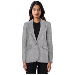 ME+EM Wool Check Single Breasted Blazer Size S
