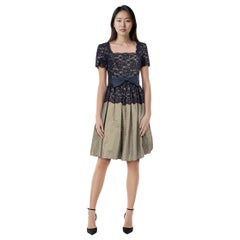 Oscar de la Renta Floral Lace & Gingham Dress Size XXL