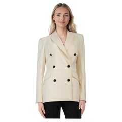 Dai Ecru Double Breasted Blazer Size L