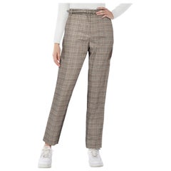 Rag & Bone Grey Wool Tartan Belted Trousers Size XXS