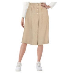 Paul & Joe Beige Corduroy Pleated Midi Skirt Size M