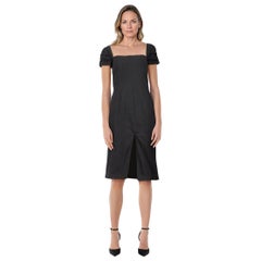 Brock Collection Black Square Neck Midi Slit Dress Size XS