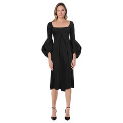 Francoise Black Bell Sleeves Midi Dress Size M