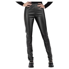 Maison Margiela - Pantalon skinny en cuir végétal noir - Taille S