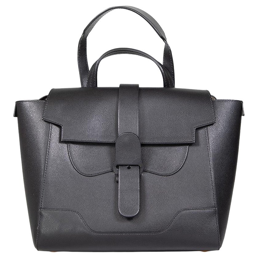 Senreve Black Leather Convertible Maestra Bag For Sale