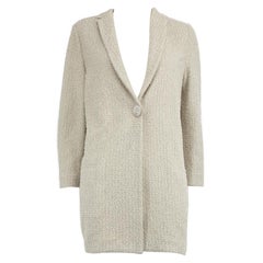 Fabiana Filippi Grey Single Breasted Woven Coat Size S