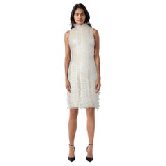 Roberta Einer White Sheer Ruched Dress Size L
