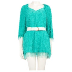 Pinko Turquoise Tassel Mini Dress Size XXS
