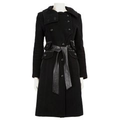 Mackage Black Wool Belted Double Breasted Coat Size S