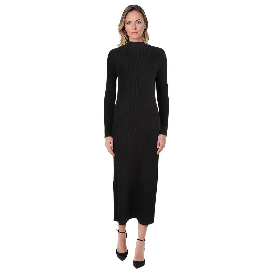 Musier Paris Black Ribbed Backless Maxi Dress Size L For Sale