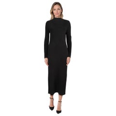 Musier Paris Black Ribbed Backless Maxi Dress Size L