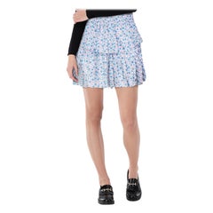 LoveShackFancy Floral Pattern Tiered Mini Skirt Size M