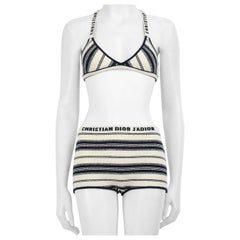 Dior Striped J'Adior Embroidered Logo Co-ord Size S